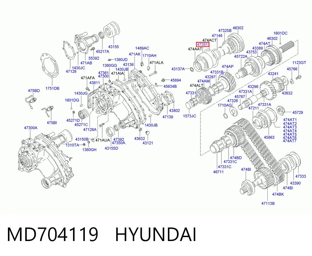 Compre MD704119 Chrysler Rolamento da caixa de transferência, da roda dentada de entrada