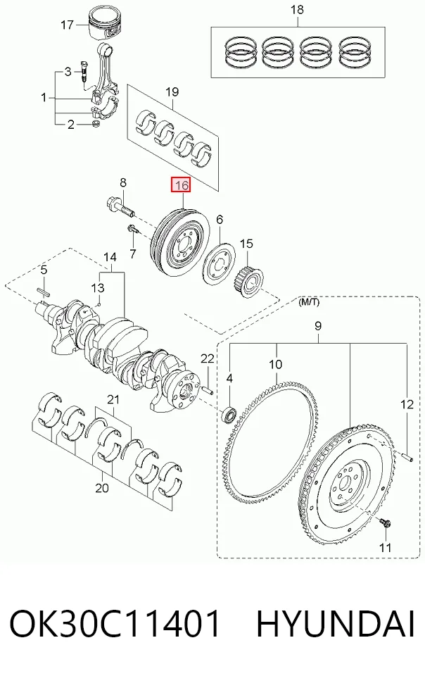 Polia de cambota KIA Rio I DC