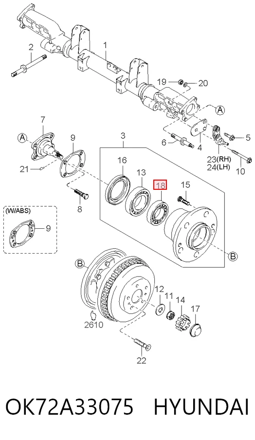 Rolamento externo de cubo traseiro para KIA Carnival I UP