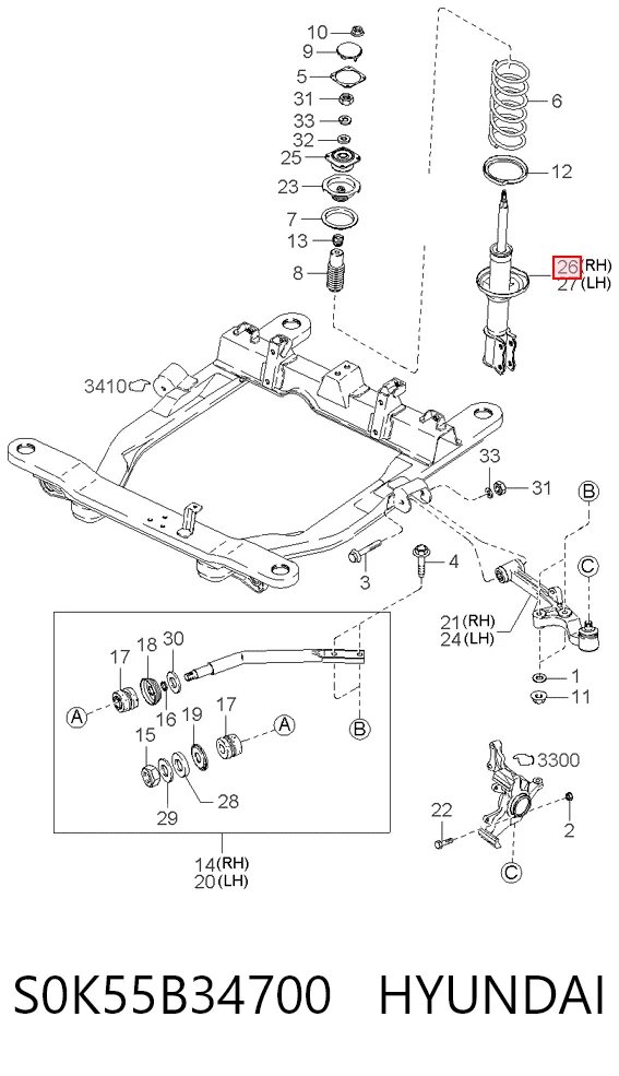 S0K55B34700 Hyundai/Kia
