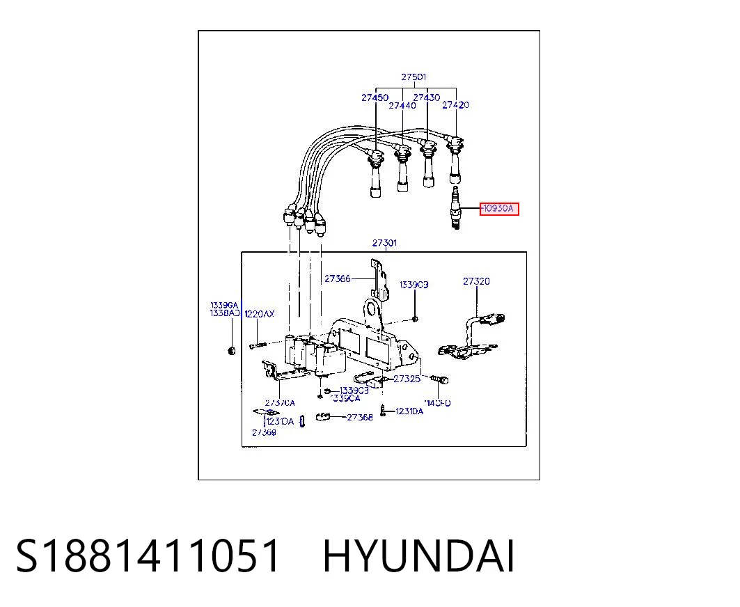 S1881411051 Hyundai/Kia Vela de ignição