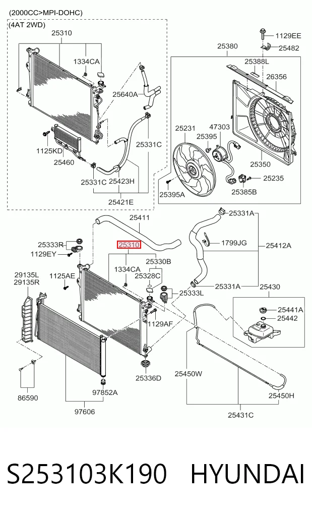 Radiador de esfriamento de motor Hyundai Sonata VI YF ao melhor preço