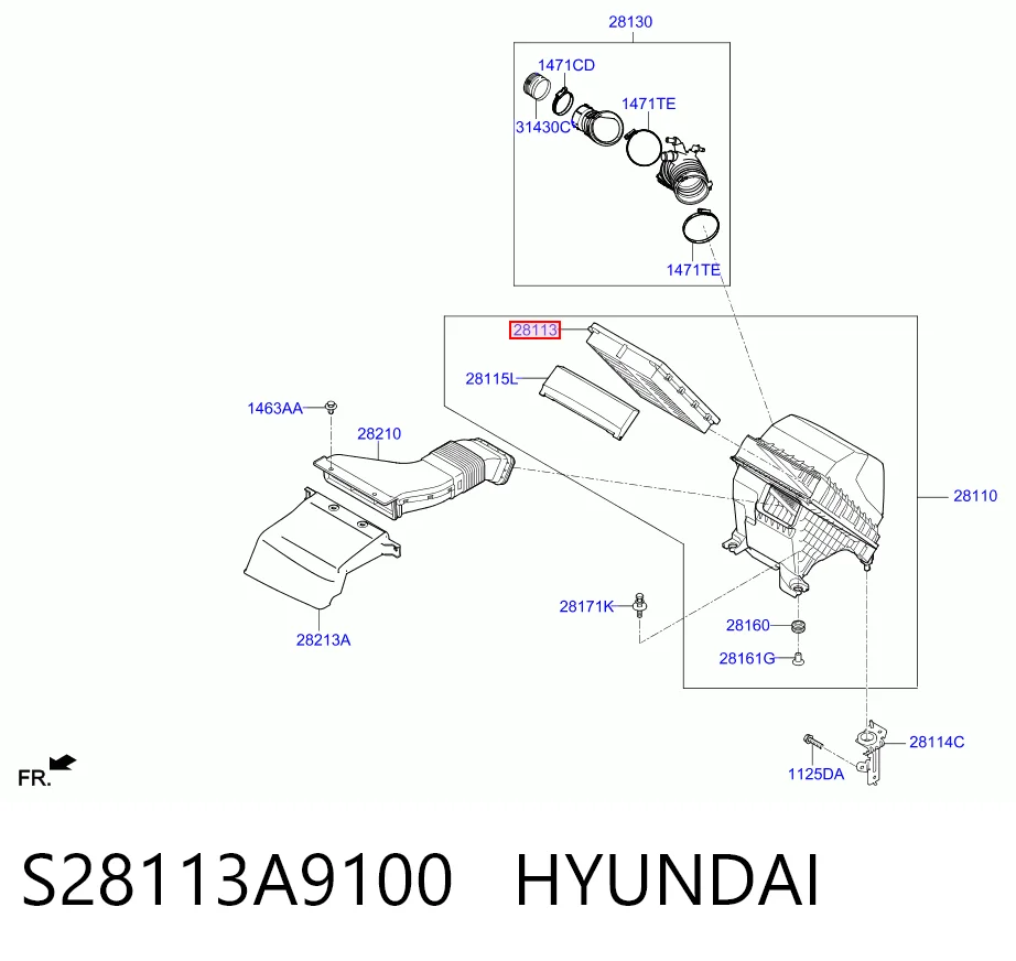 S28113A9100 Hyundai/Kia Filtro de ar