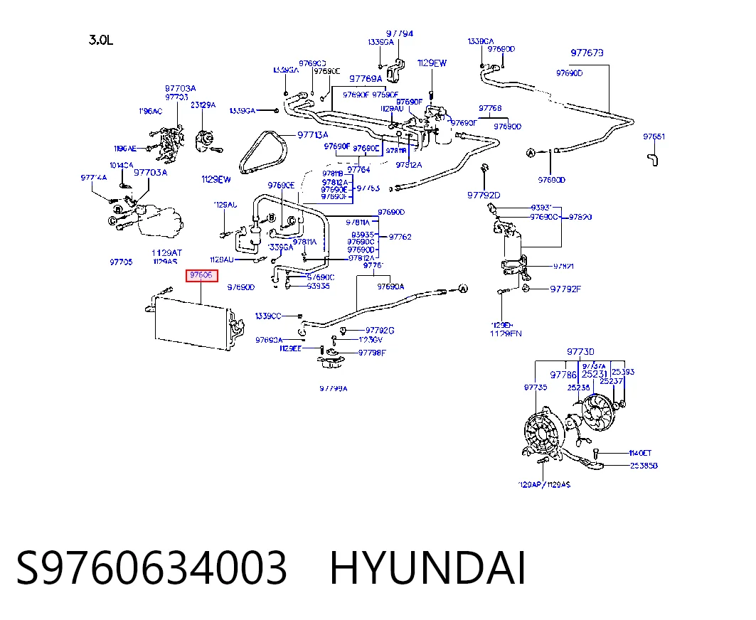 Radiador de aparelho de ar condicionado Hyundai Sonata III Y-3 ao melhor preço