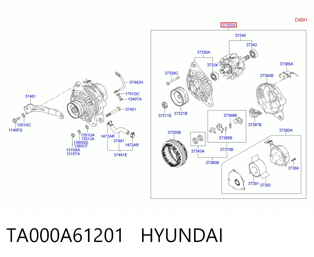 TA000A61201 Hyundai/Kia Gerador