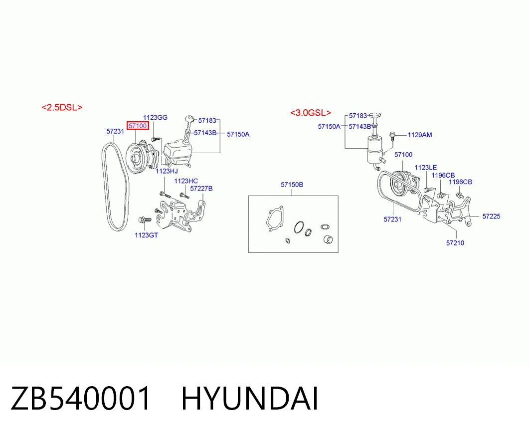  Bomba da Direção hidrâulica assistida Hyundai Galloper SUV (JK) (1997 - 2003) 