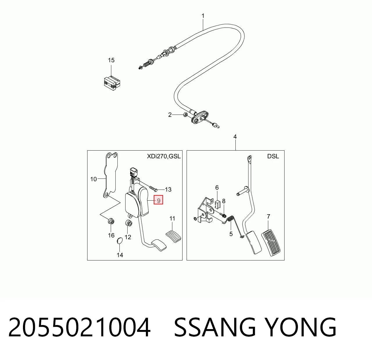 Pedal de gás (de acelerador) SsangYong Rodius preço, a partir de 59,64 USD