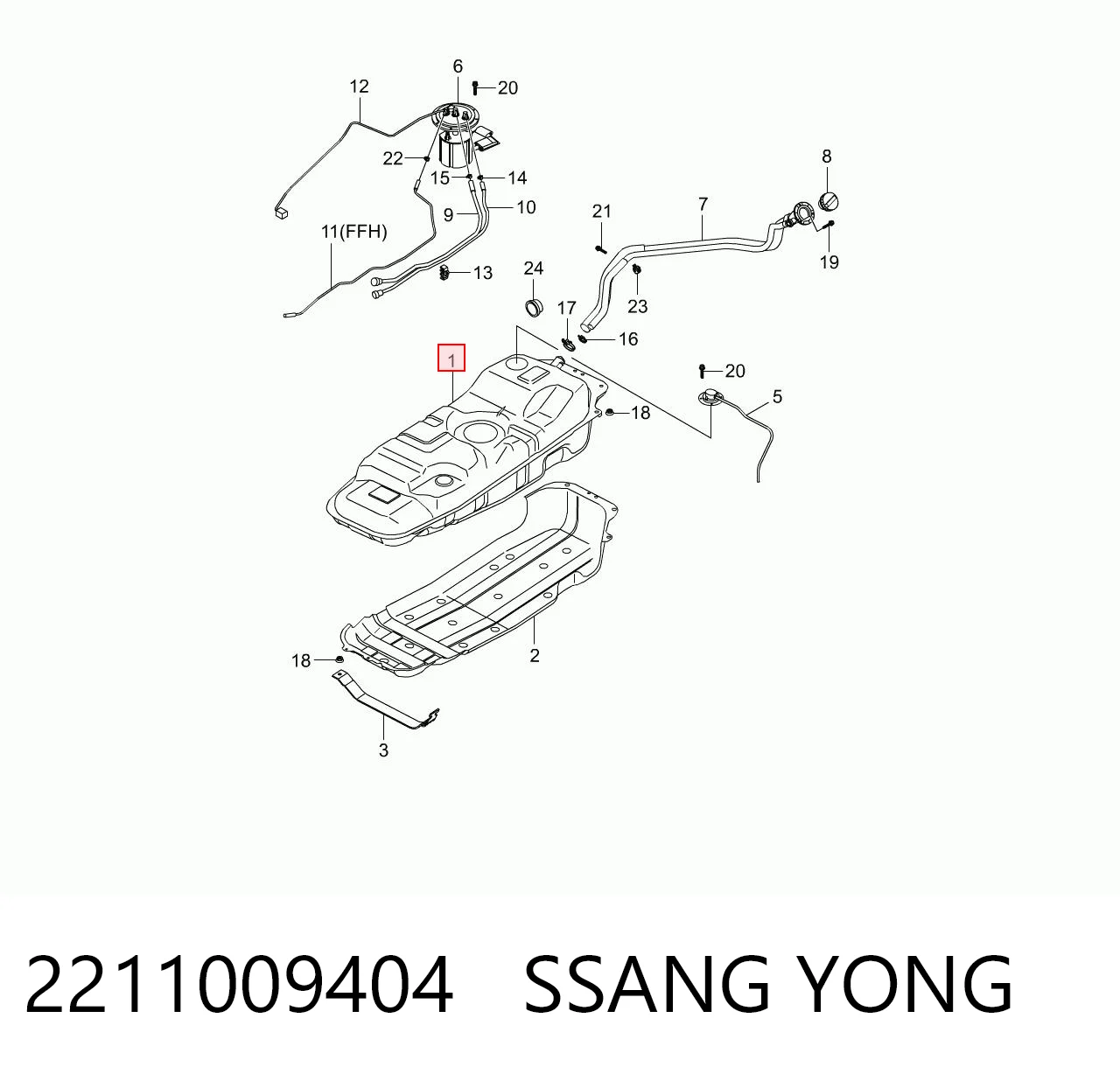 Tanque de combustível para SsangYong Actyon SPORTS QJ