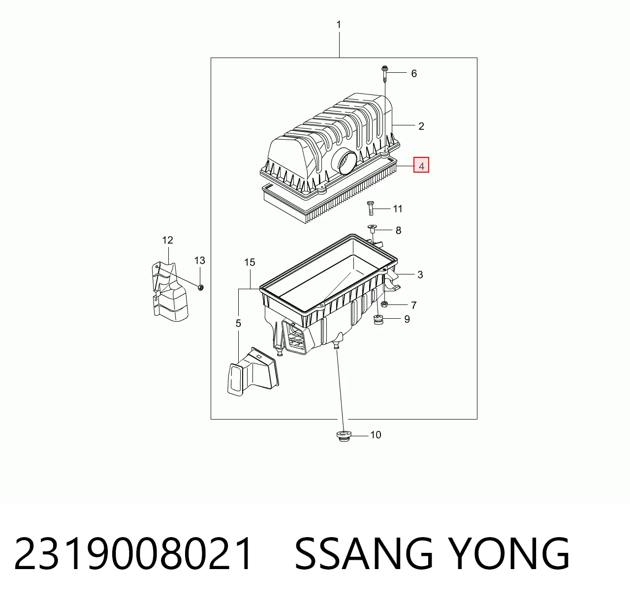 2319008021 Ssang Yong Filtro de ar