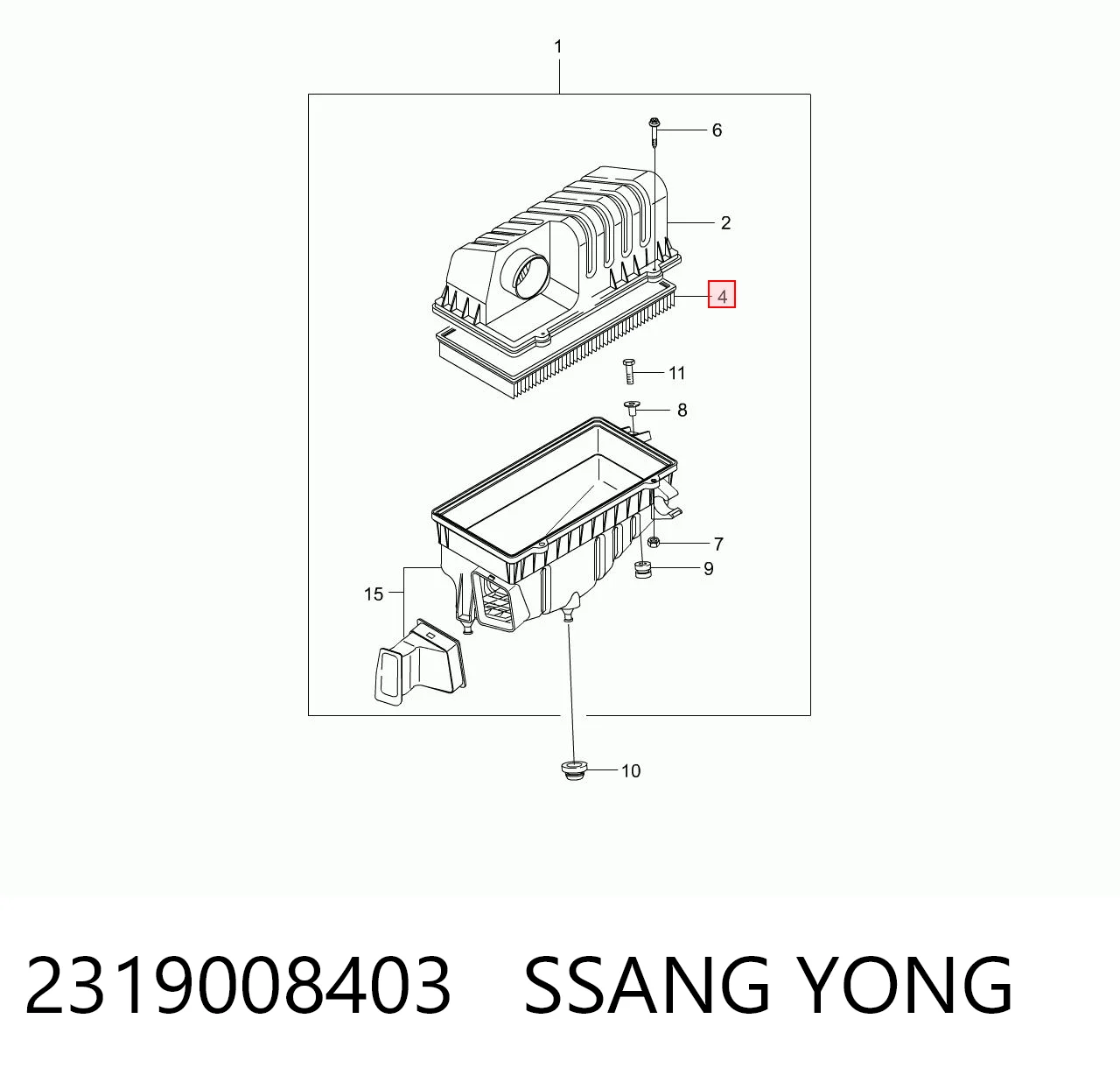 2319008403 Ssang Yong Filtro de ar