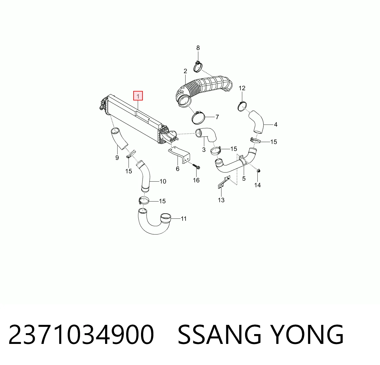 Radiador de intercooler SsangYong Actyon  