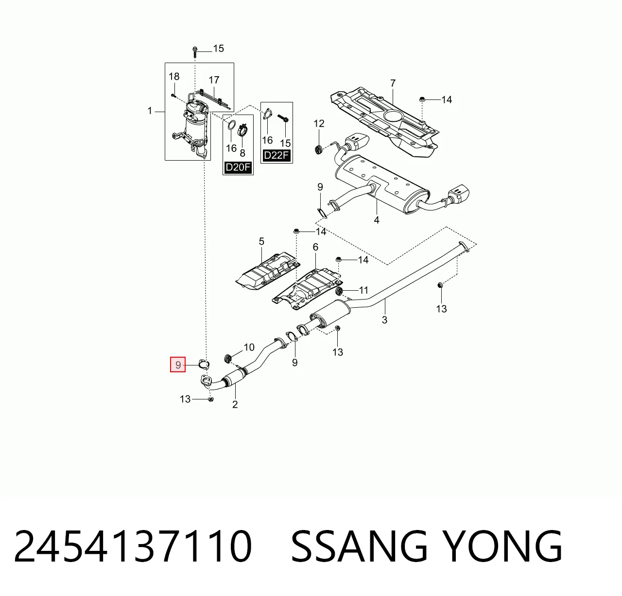 Vedante de tubo de admissão do silenciador SsangYong Korando   ao melhor preço
