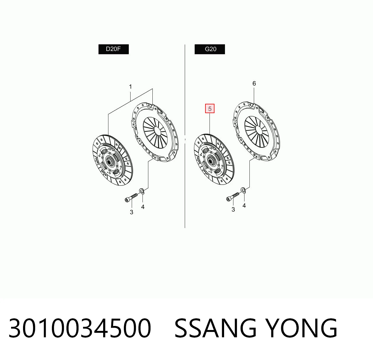 Disco de embraiagem para SsangYong Actyon  