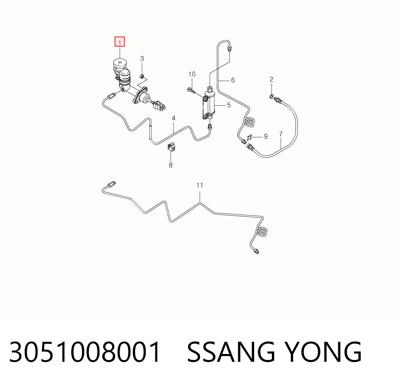 Cilindro mestre de embraiagem para SsangYong Rexton I RJ