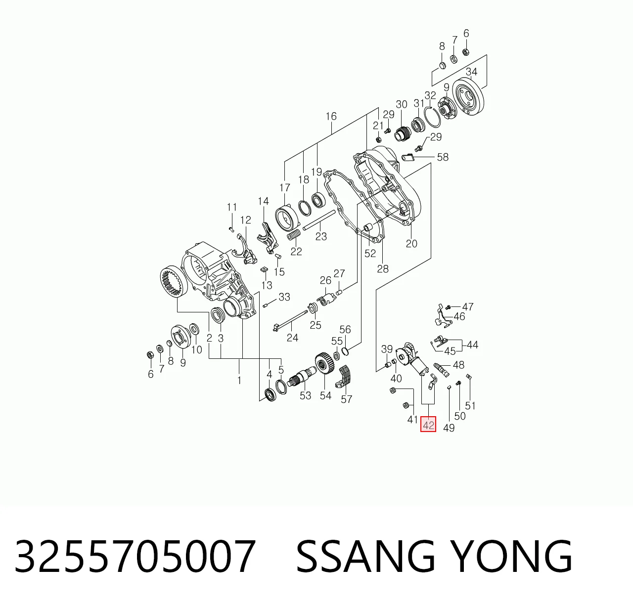 3255705007 Ssang Yong Motor de controlo da caixa de transferência
