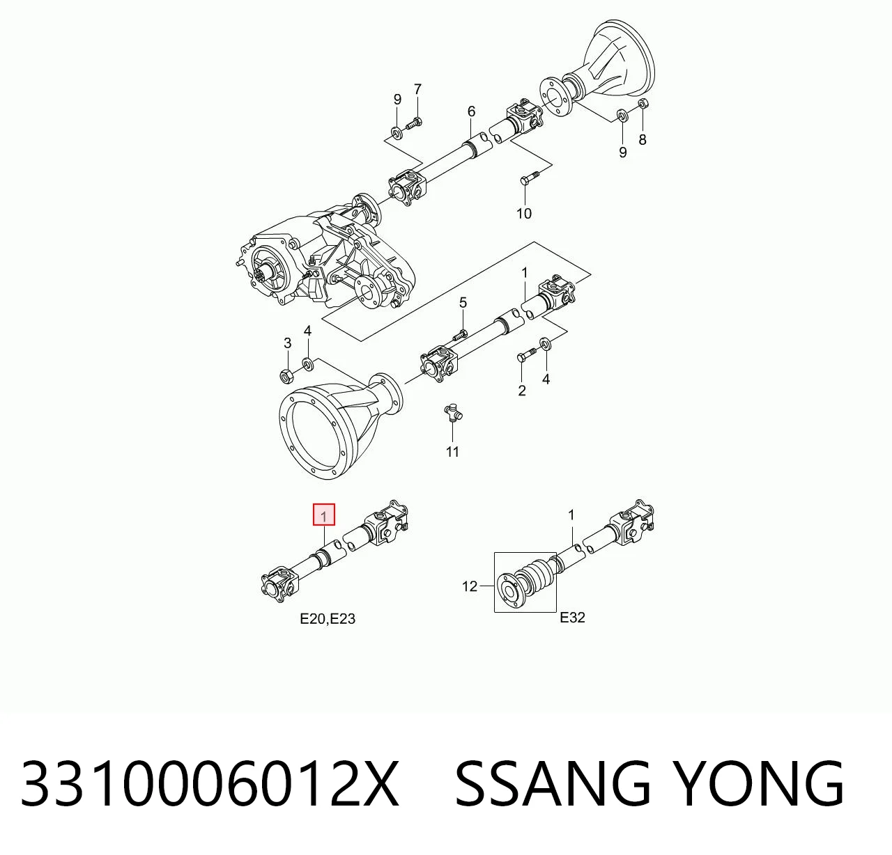 Compre Junta universal até o eixo dianteiro SsangYong Korando 
