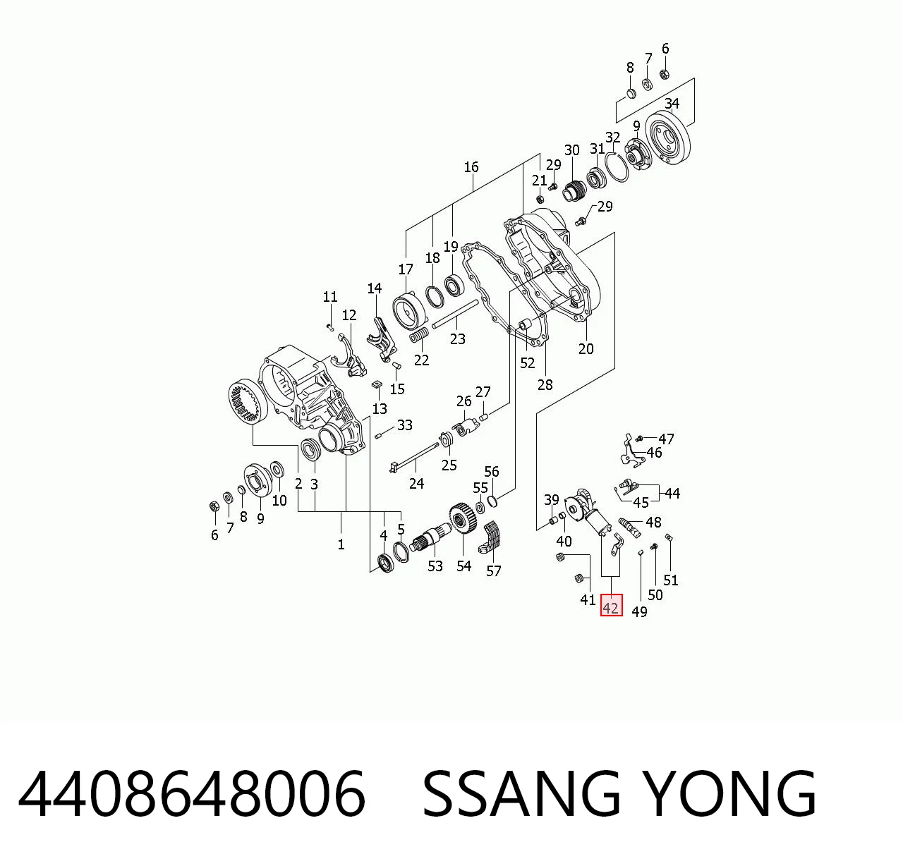 4408648006 Ssang Yong Motor de controlo da caixa de transferência