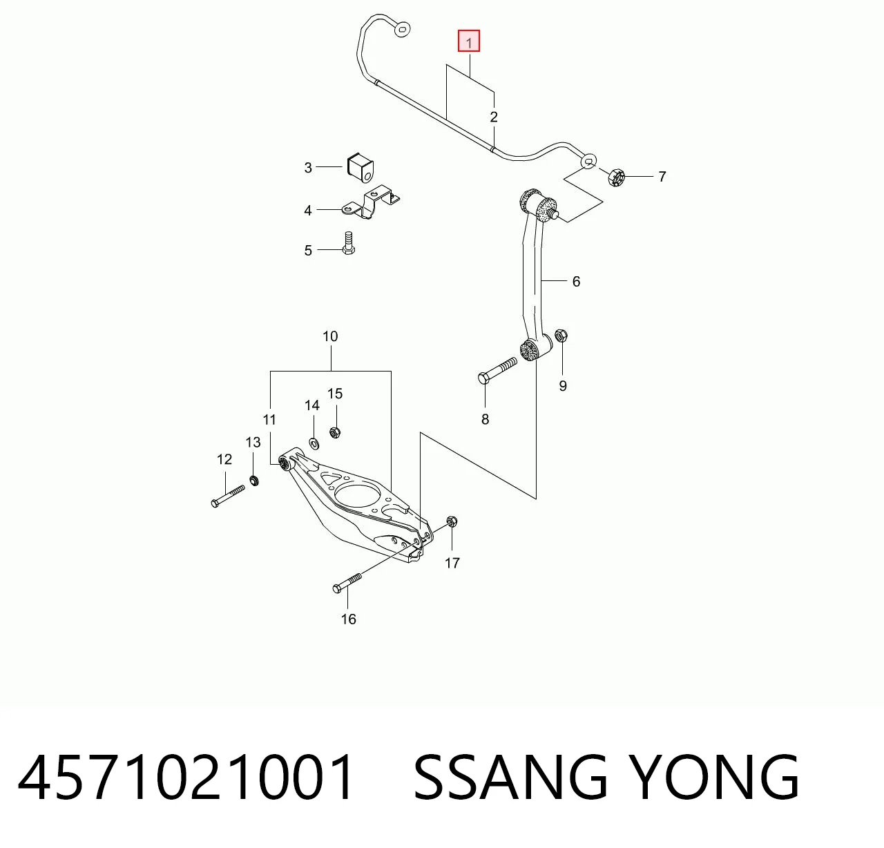 Estabilizador traseiro SsangYong Rodius   ao melhor preço