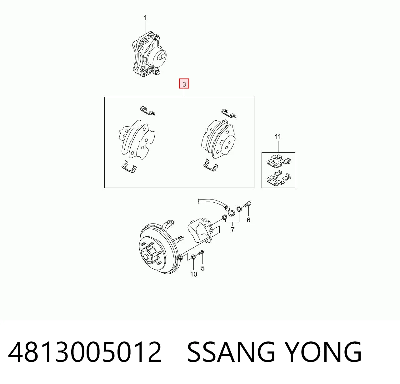 Sapatas do freio dianteiras de disco SsangYong Korando KJ ao melhor preço
