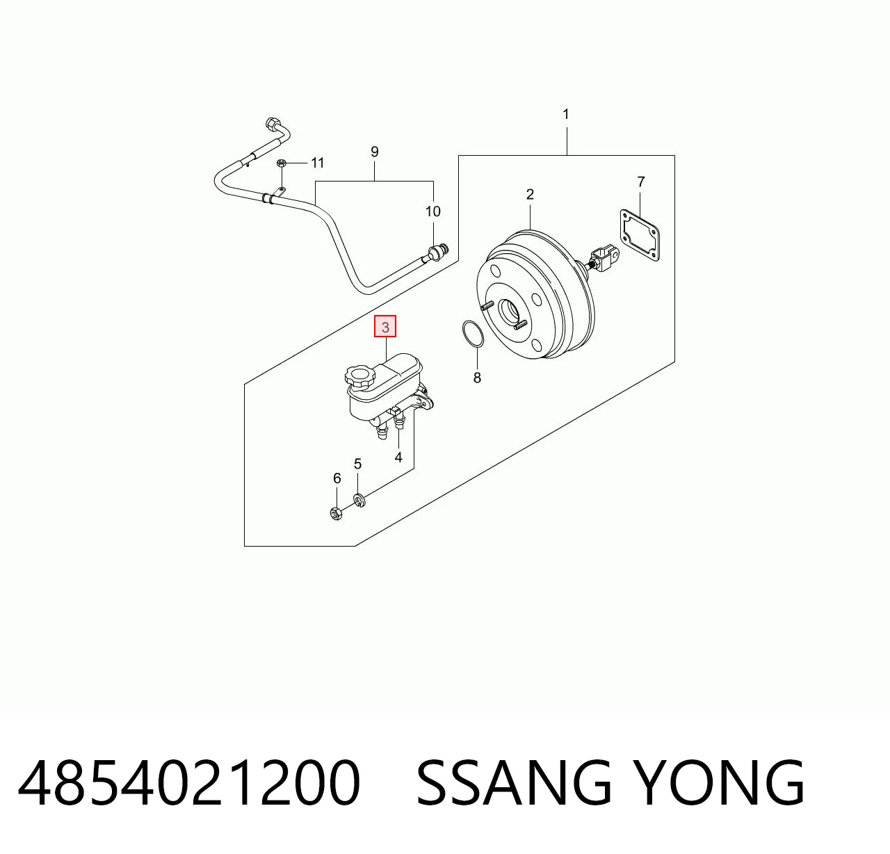 Cilindro mestre do freio para SsangYong Rodius  