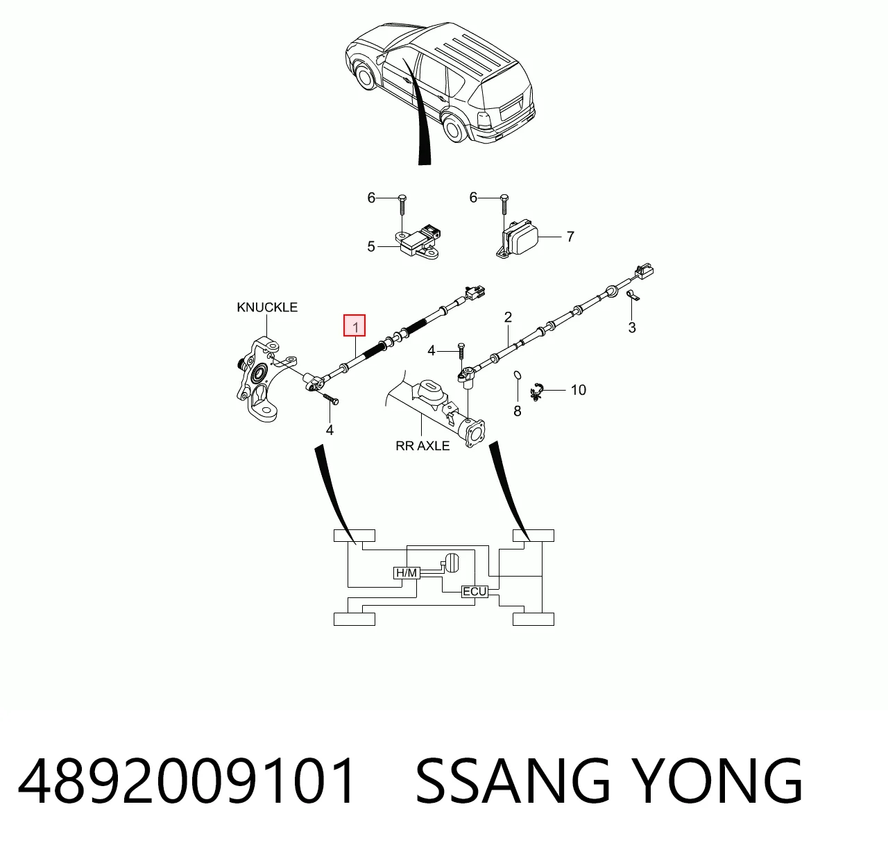 Sensor dianteiro de ABS SsangYong Actyon   ao melhor preço
