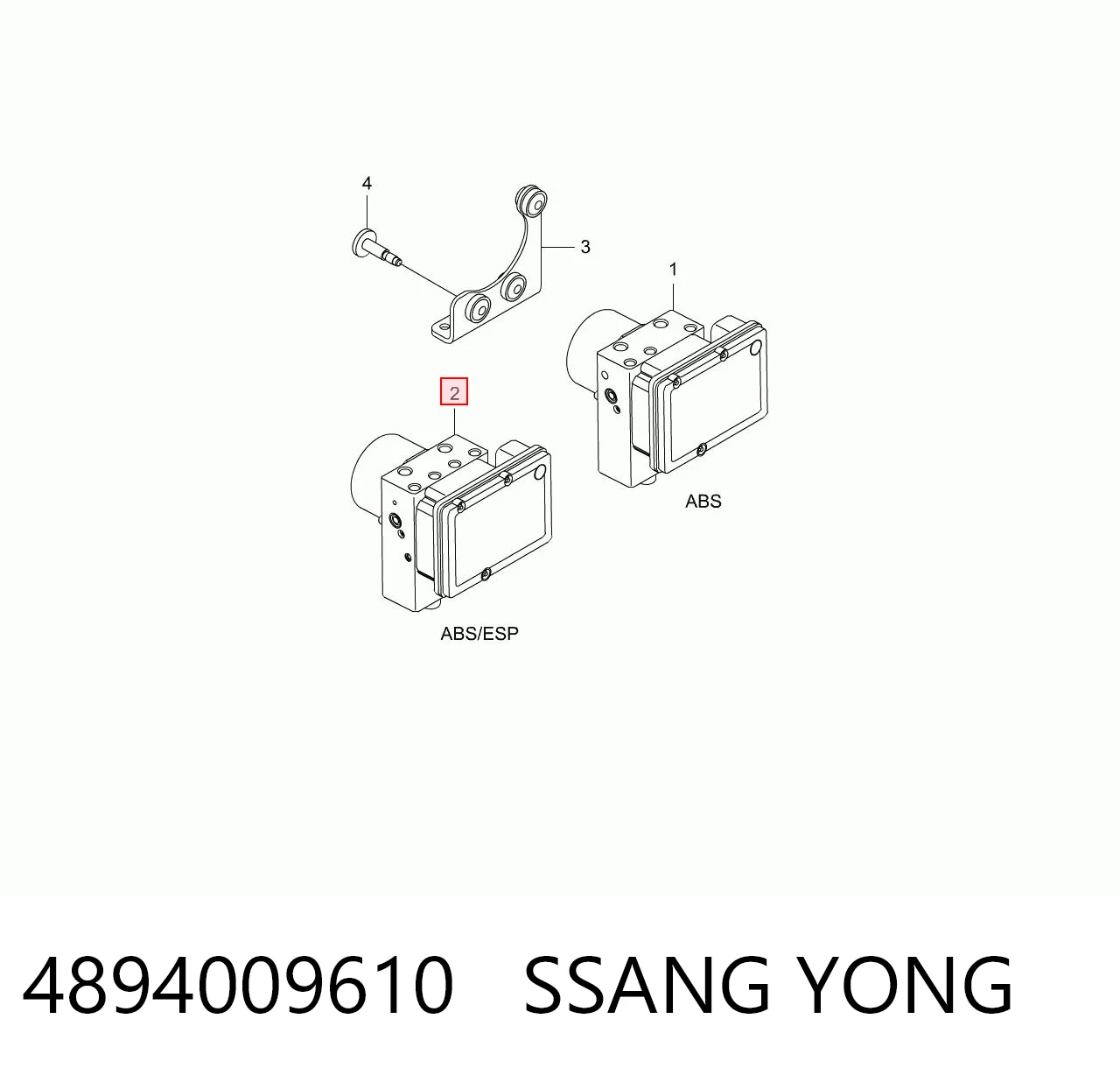 Unidade hidráulico de controlo ABS 06210207394 Ssang Yong
