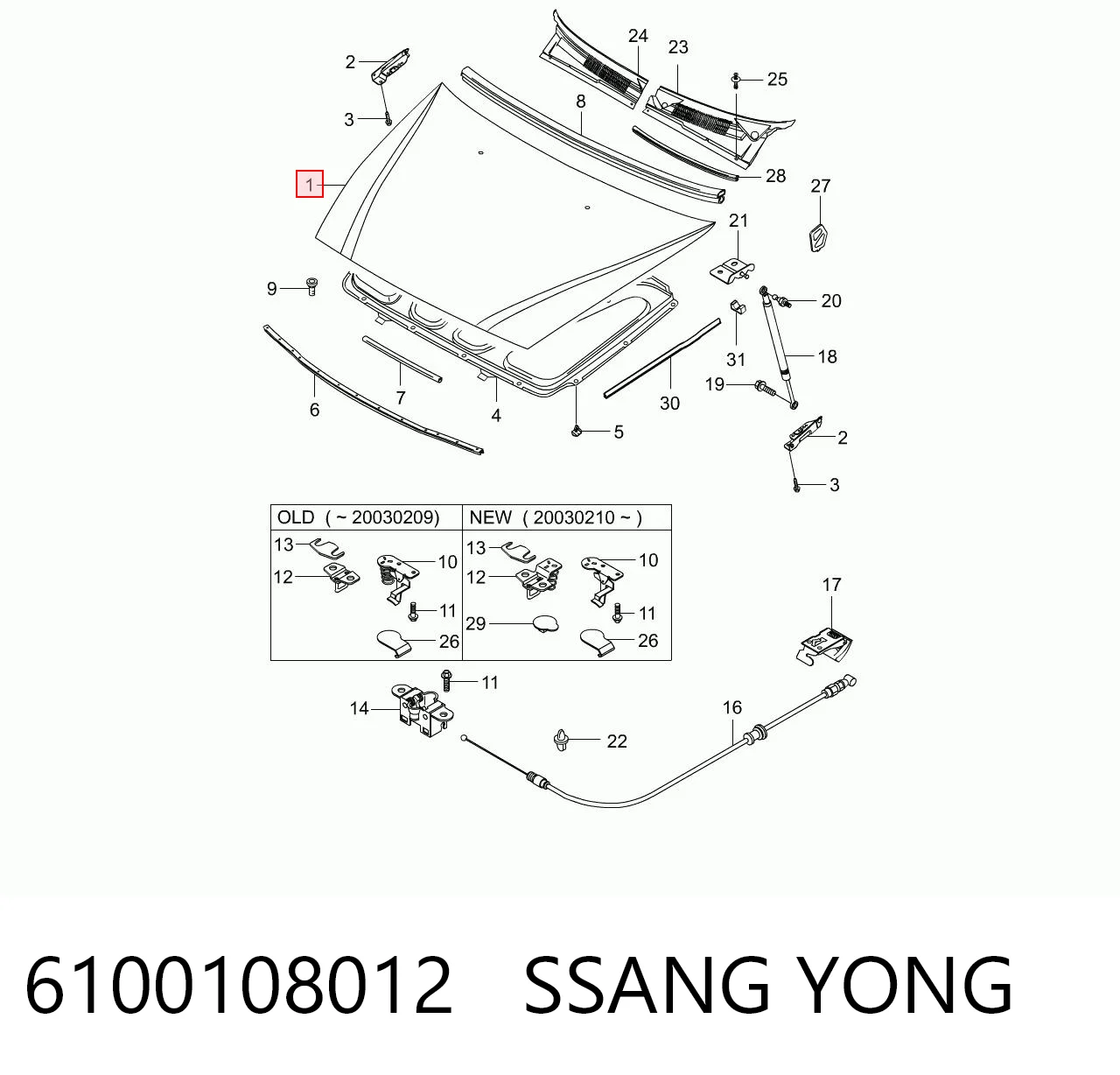 Capota para SsangYong Rexton I RJ