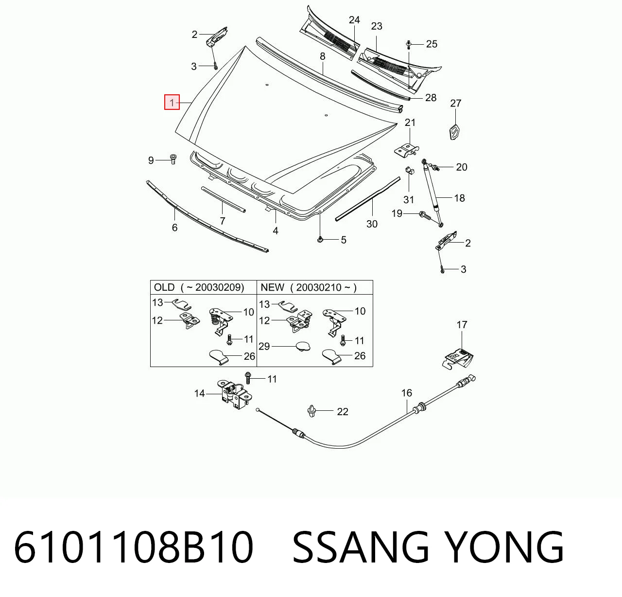 Capota para SsangYong Rexton I RJN