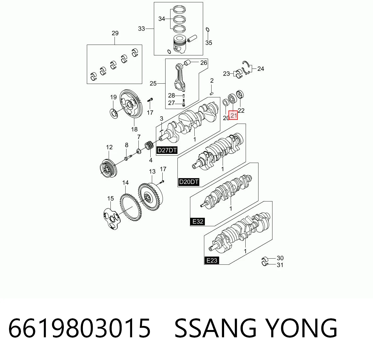 6619803015 Ssang Yong