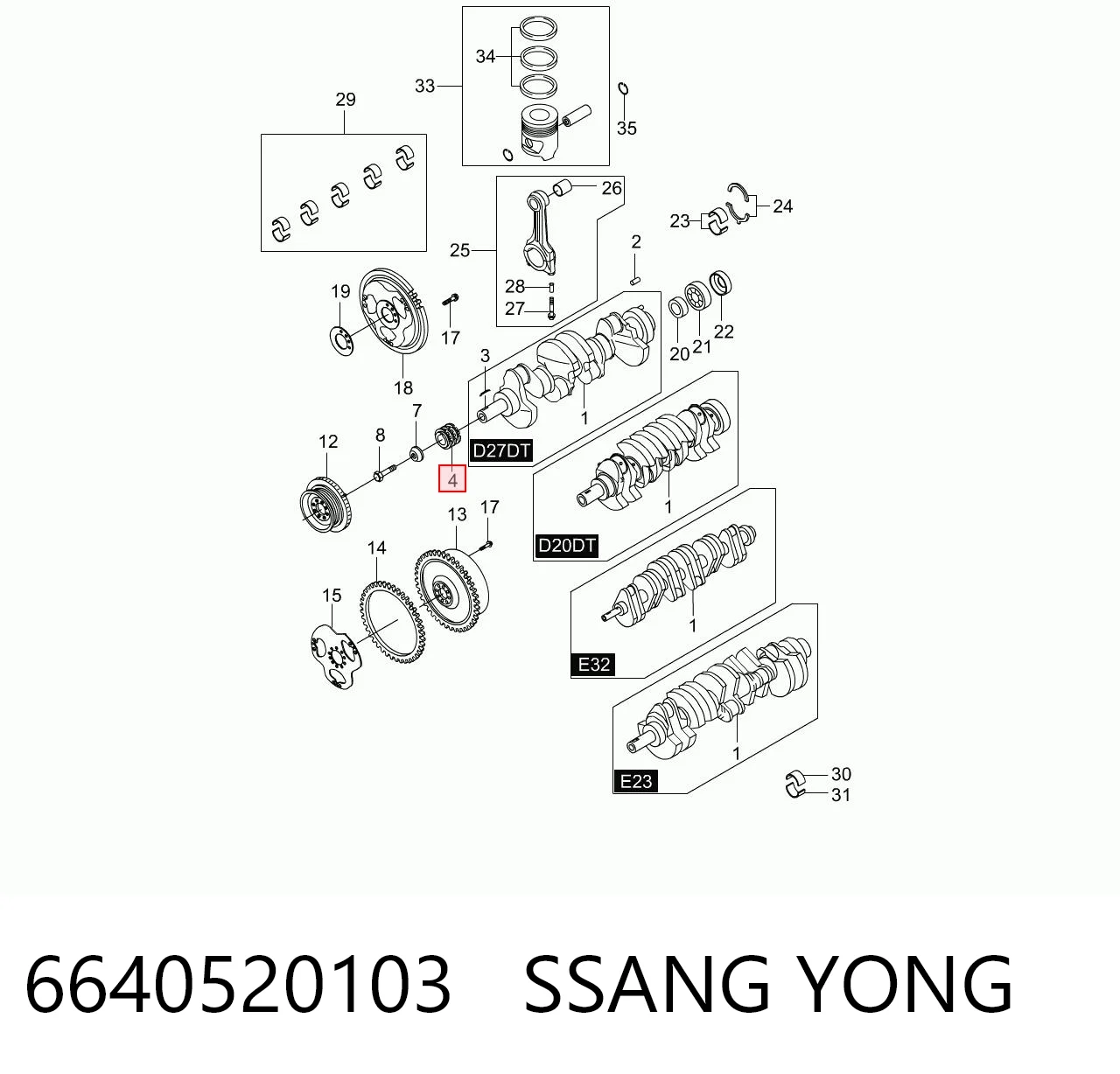6640520103 Ssang Yong