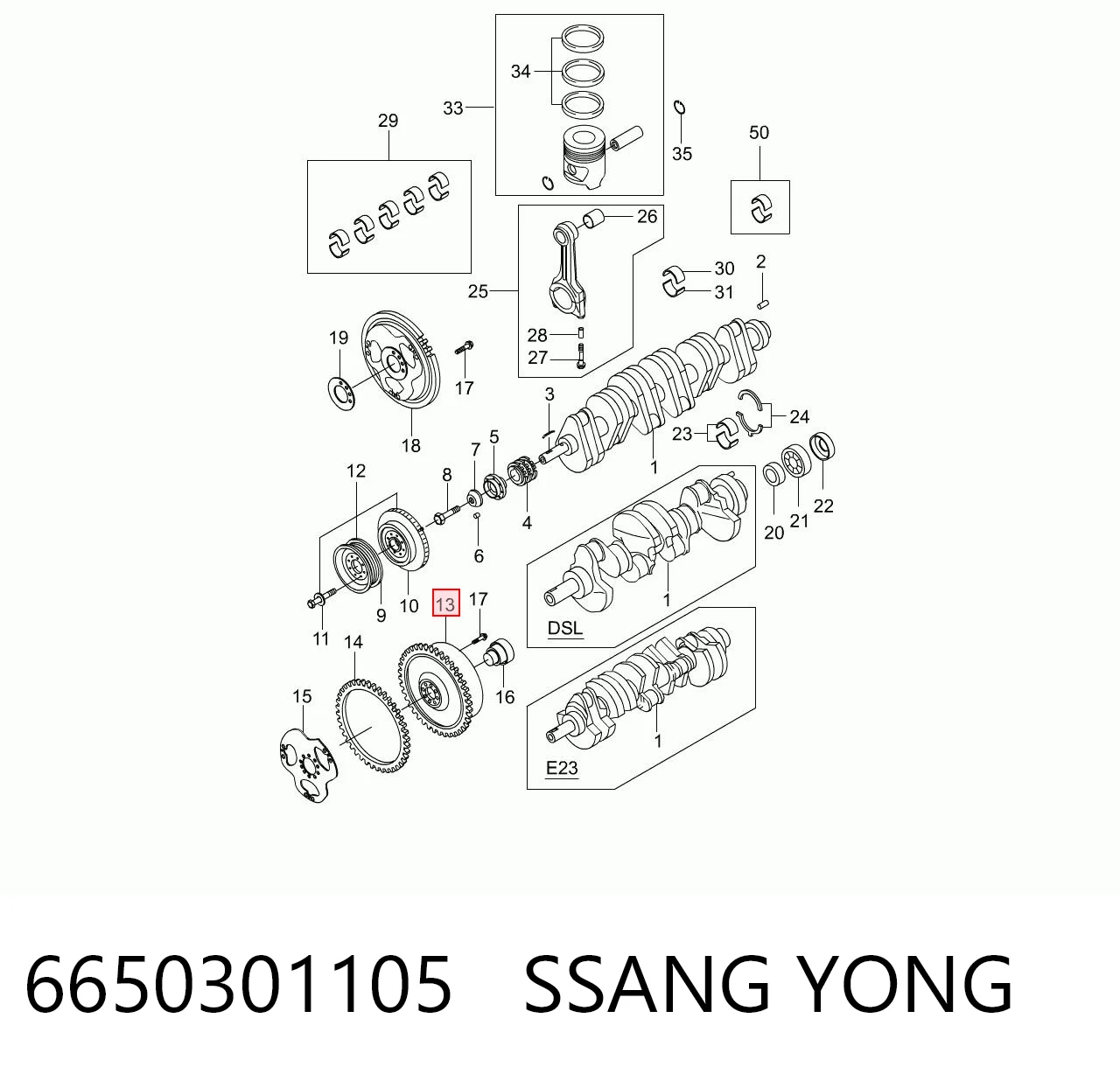 Volante de motor para SsangYong Korando  