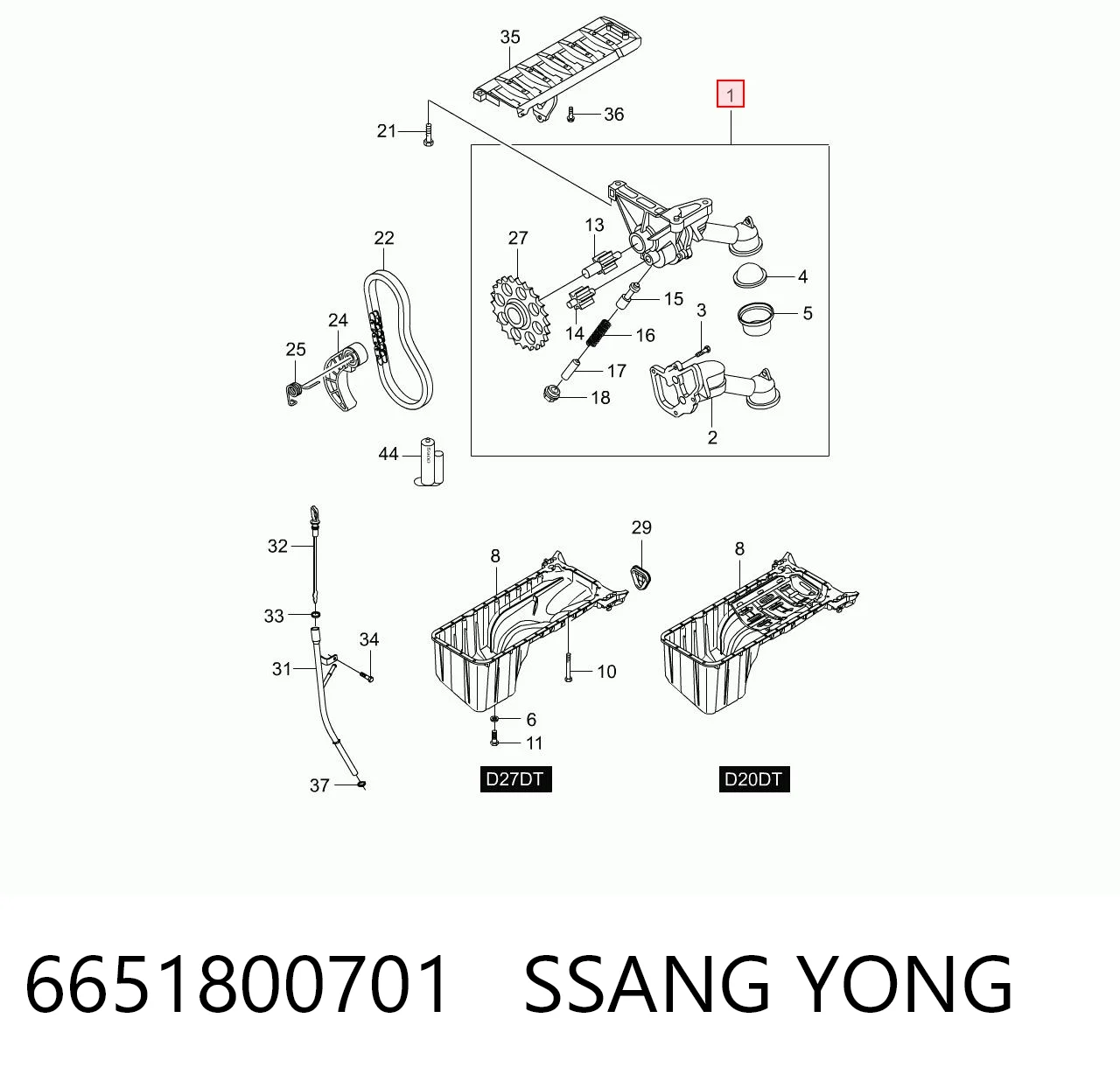 Bomba de óleo para SsangYong Kyron  