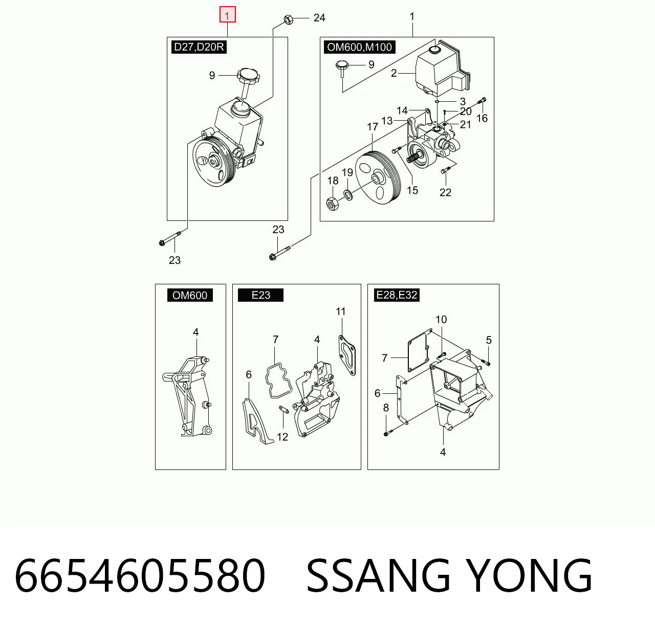 6654605580 Ssang Yong Bomba da Direção hidrâulica assistida