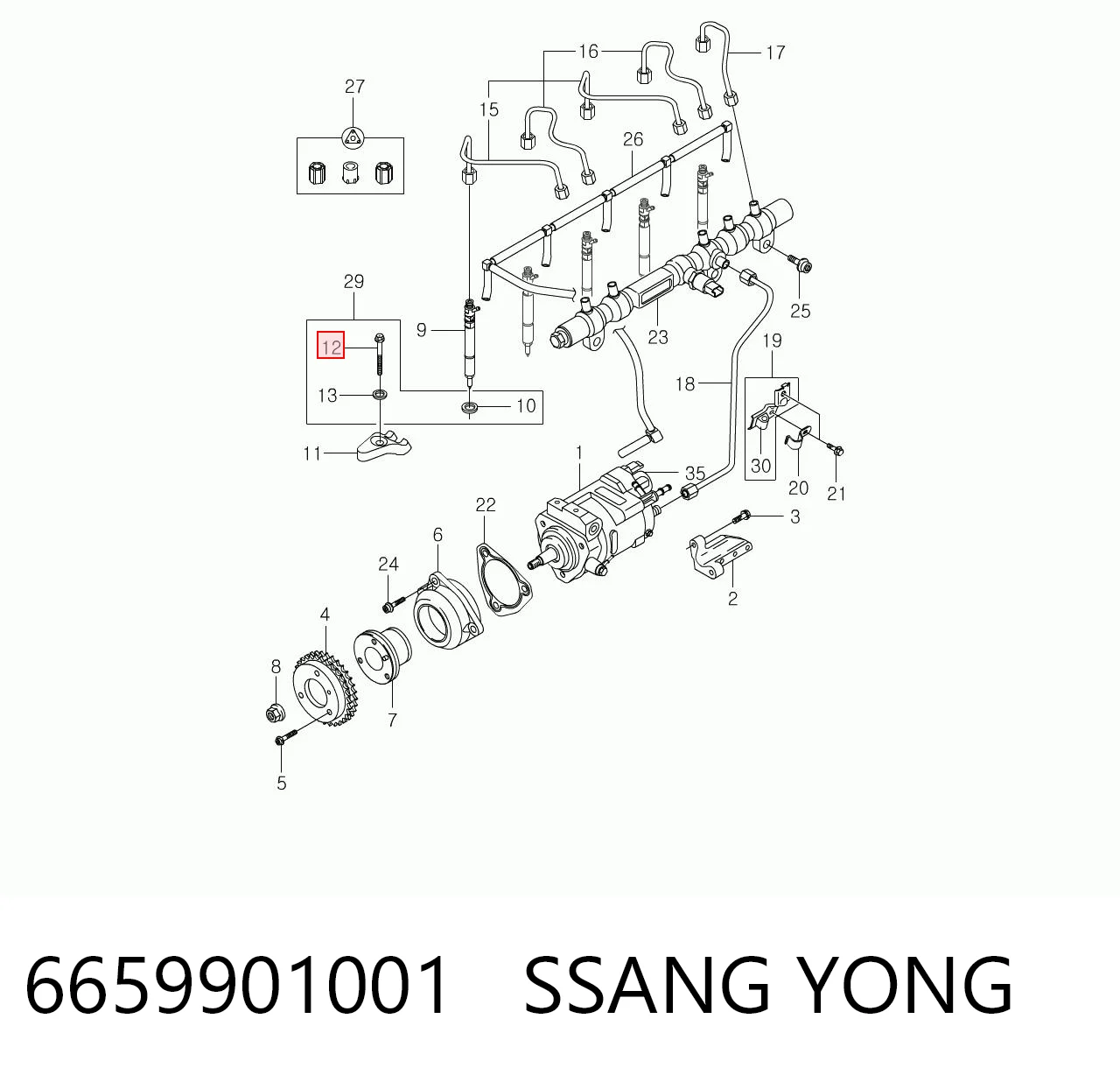 Parafuso de fixação do injetor Hyundai/Kia 6659901001 preço, a partir de 9,37 USD