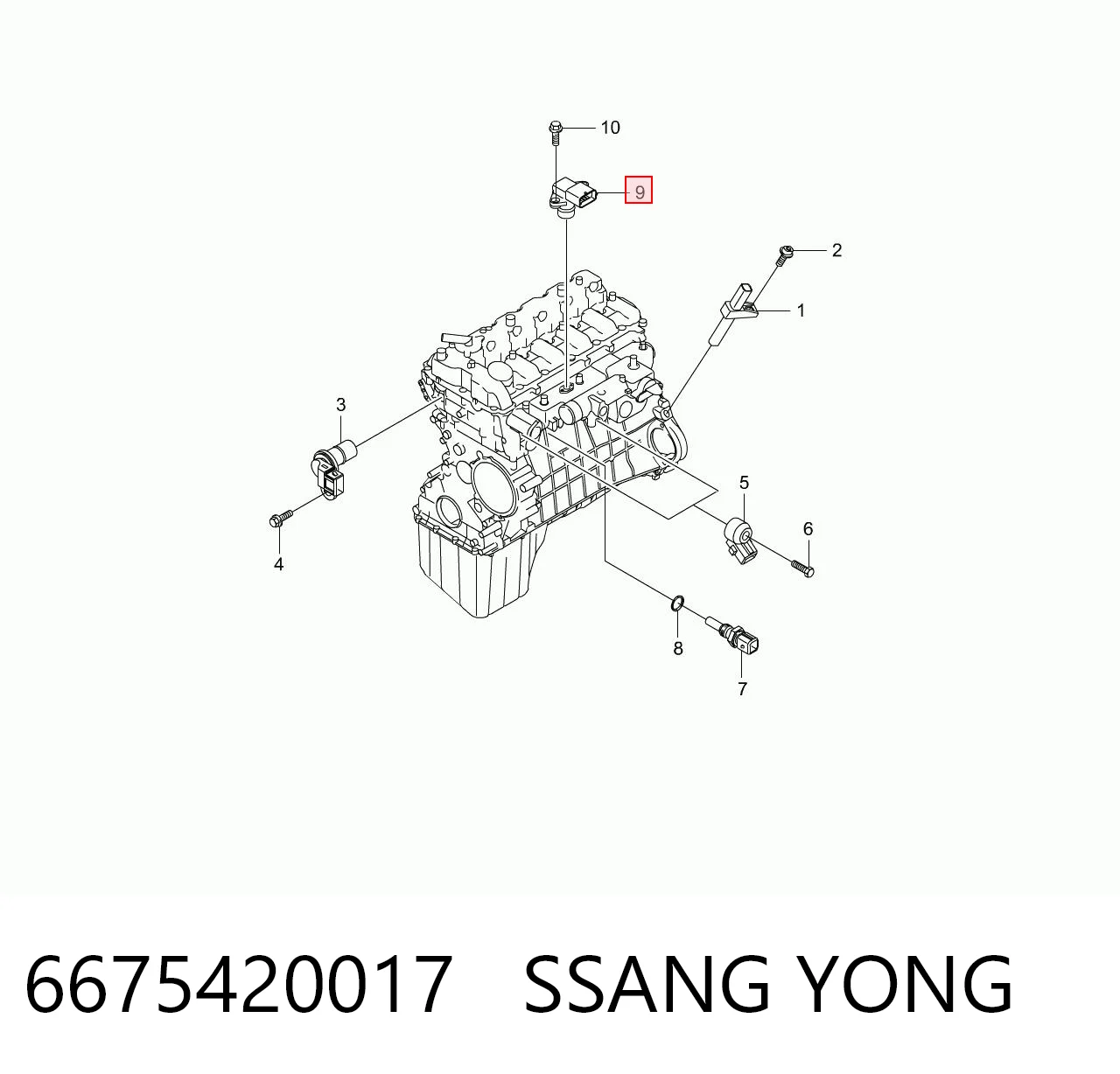 6675420017 Ssang Yong Sensor de pressão no coletor de admissão, MAP