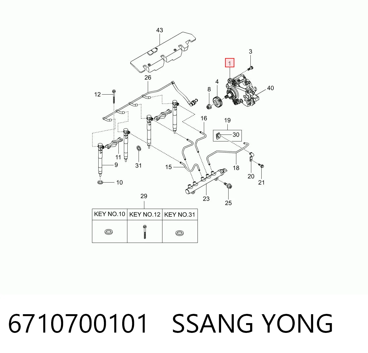 6710700101 Ssang Yong Bomba de combustível de pressão alta