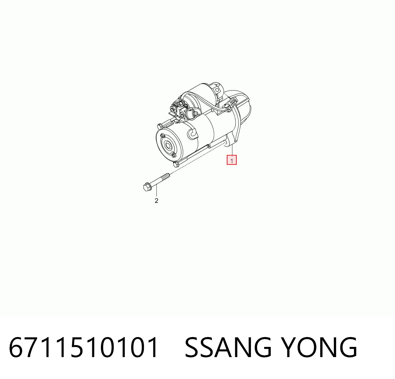 6711510101 Ssang Yong Motor de arranco