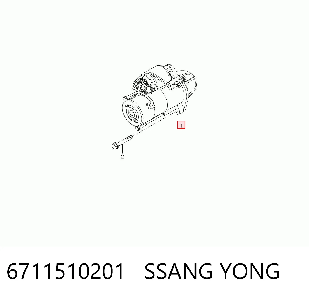 6711510201 Ssang Yong Motor de arranco