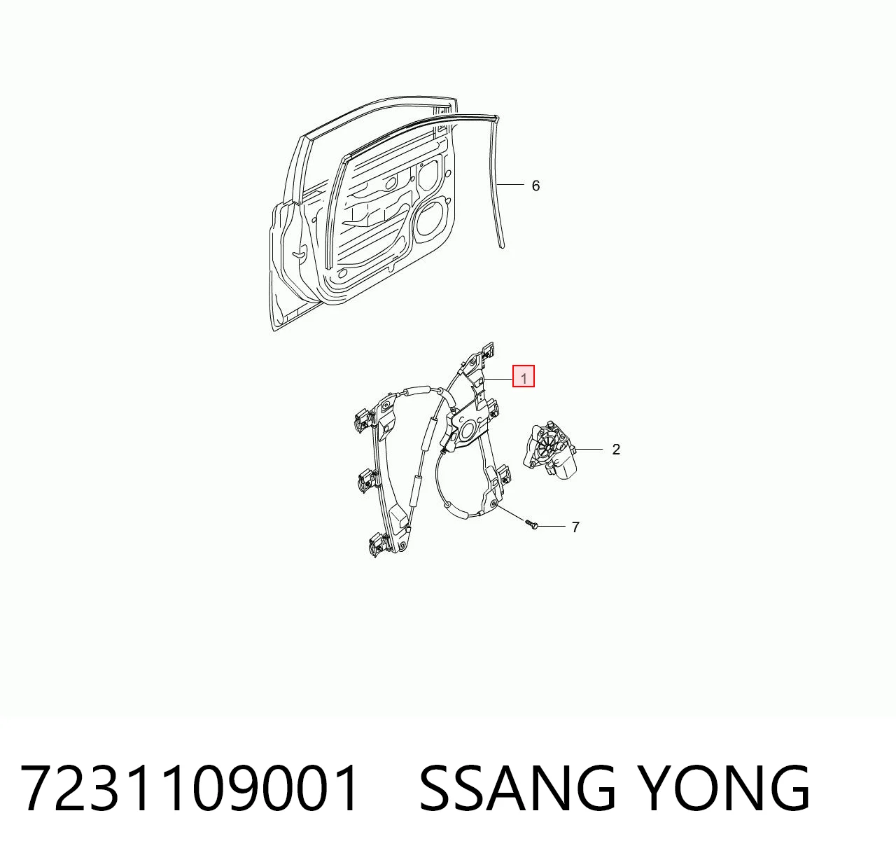 Mecanismo de acionamento de vidro da porta dianteira esquerda Hyundai/Kia 7231109004 preço, a partir de 73,60 USD