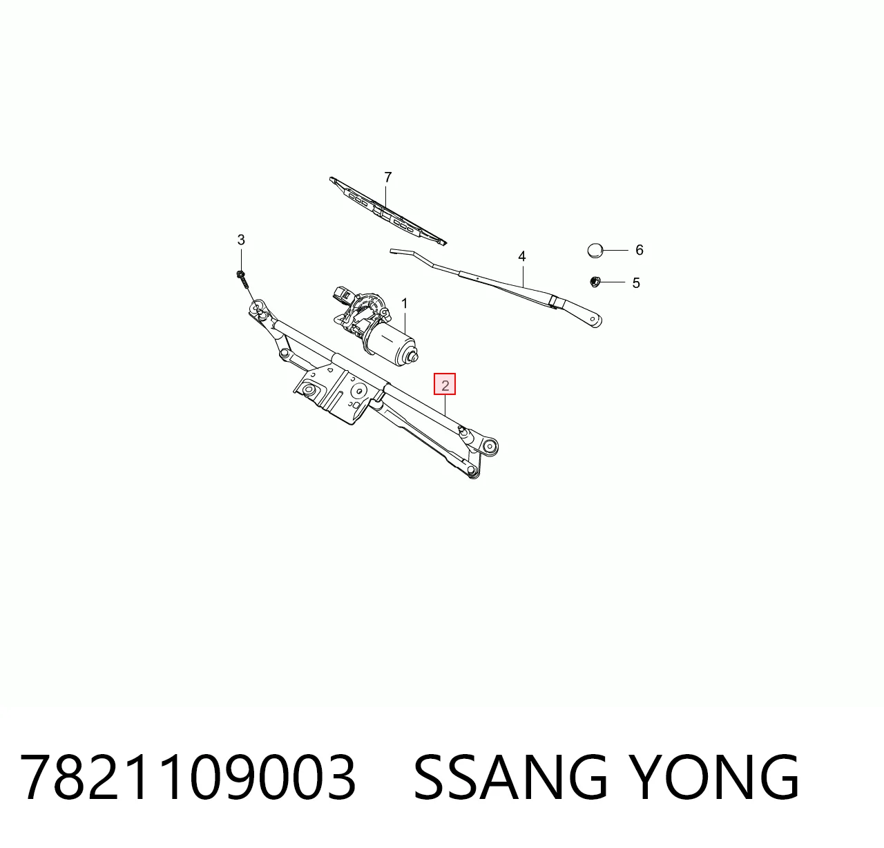 7821109003 Ssang Yong Trapézio de limpador pára-brisas