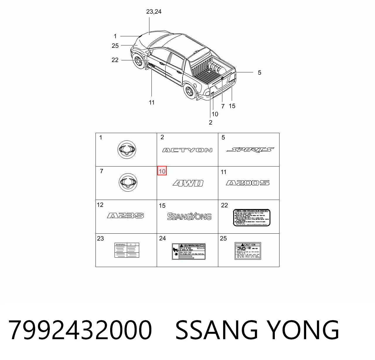 7992432000 Ssang Yong