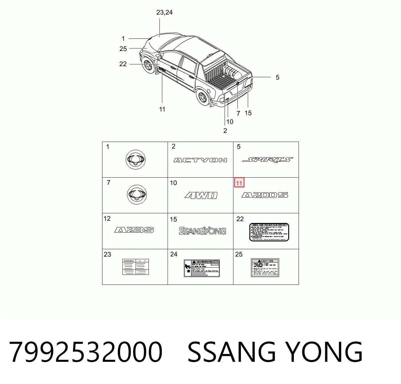 7992532000 Ssang Yong