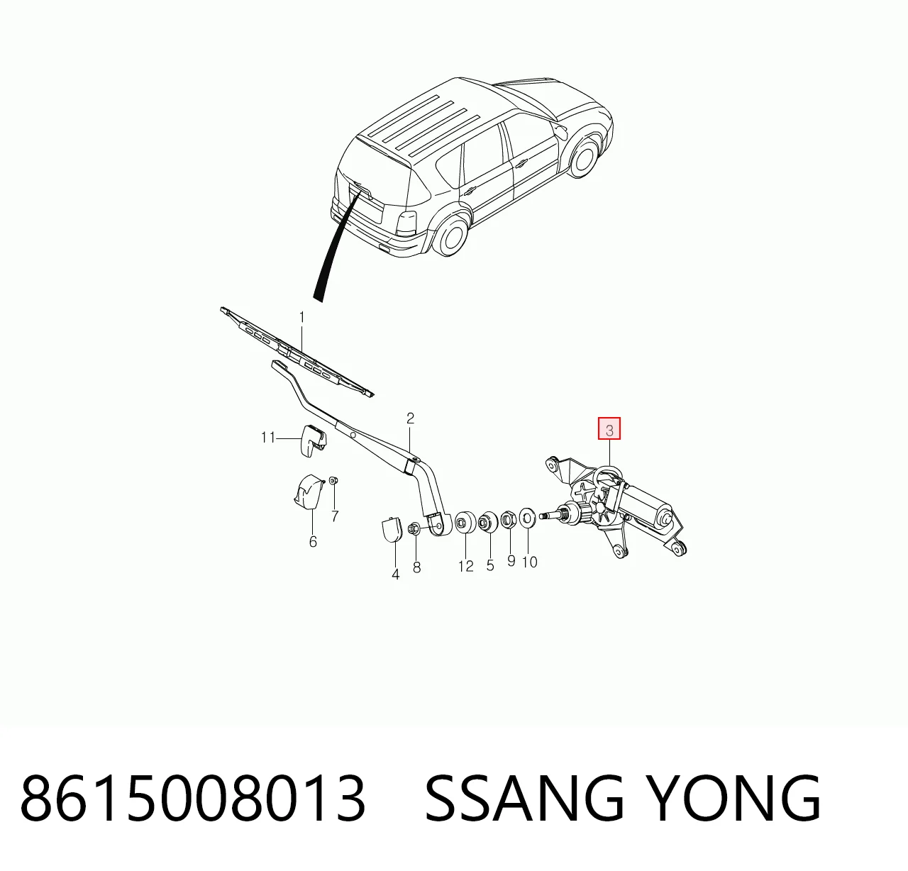 Motor de limpador pára-brisas de vidro traseiro Mercedes 8615008011 preço, a partir de 73,21 USD