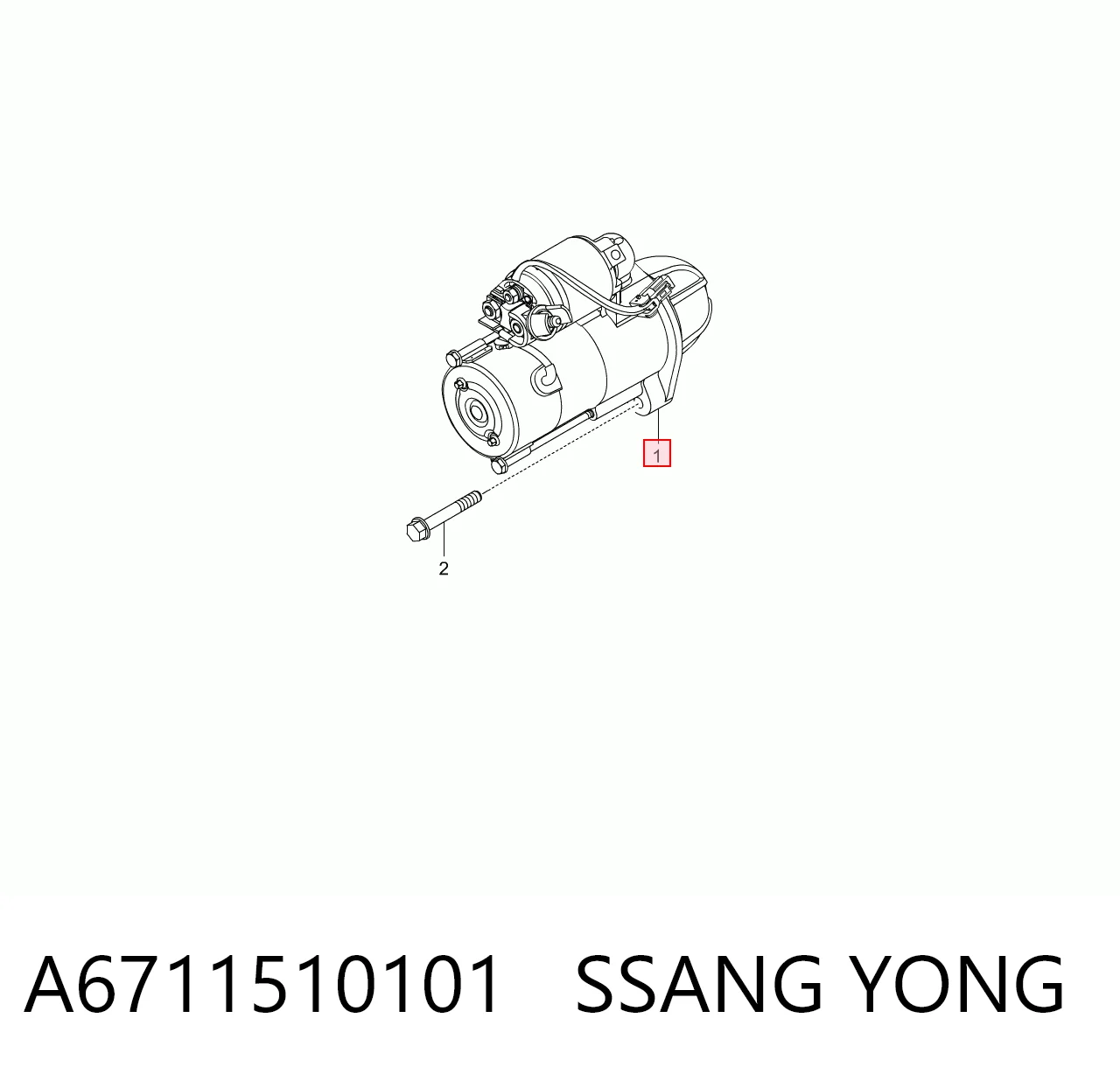 A6711510101 Ssang Yong Motor de arranco