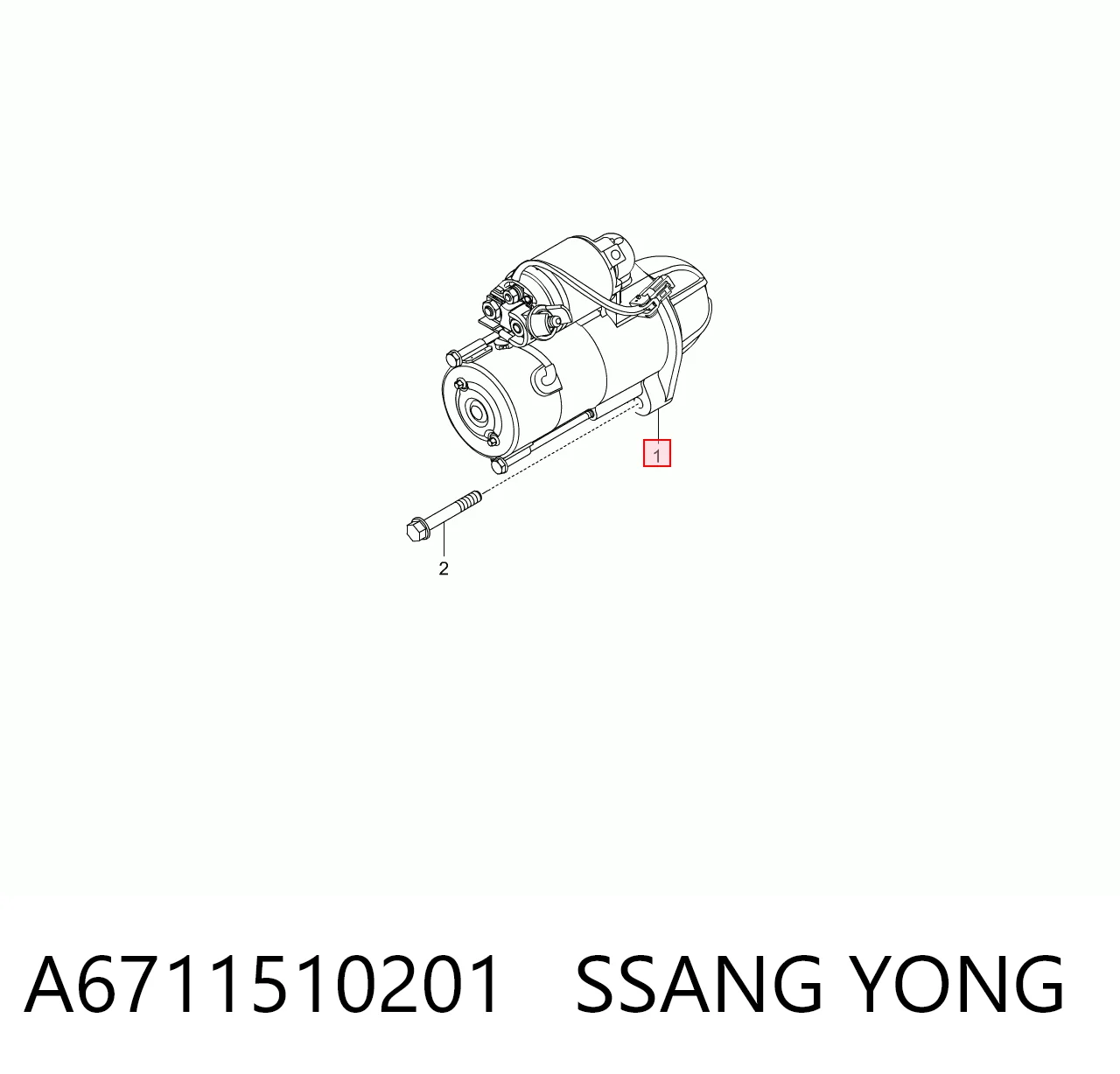 A6711510201 Ssang Yong Motor de arranco