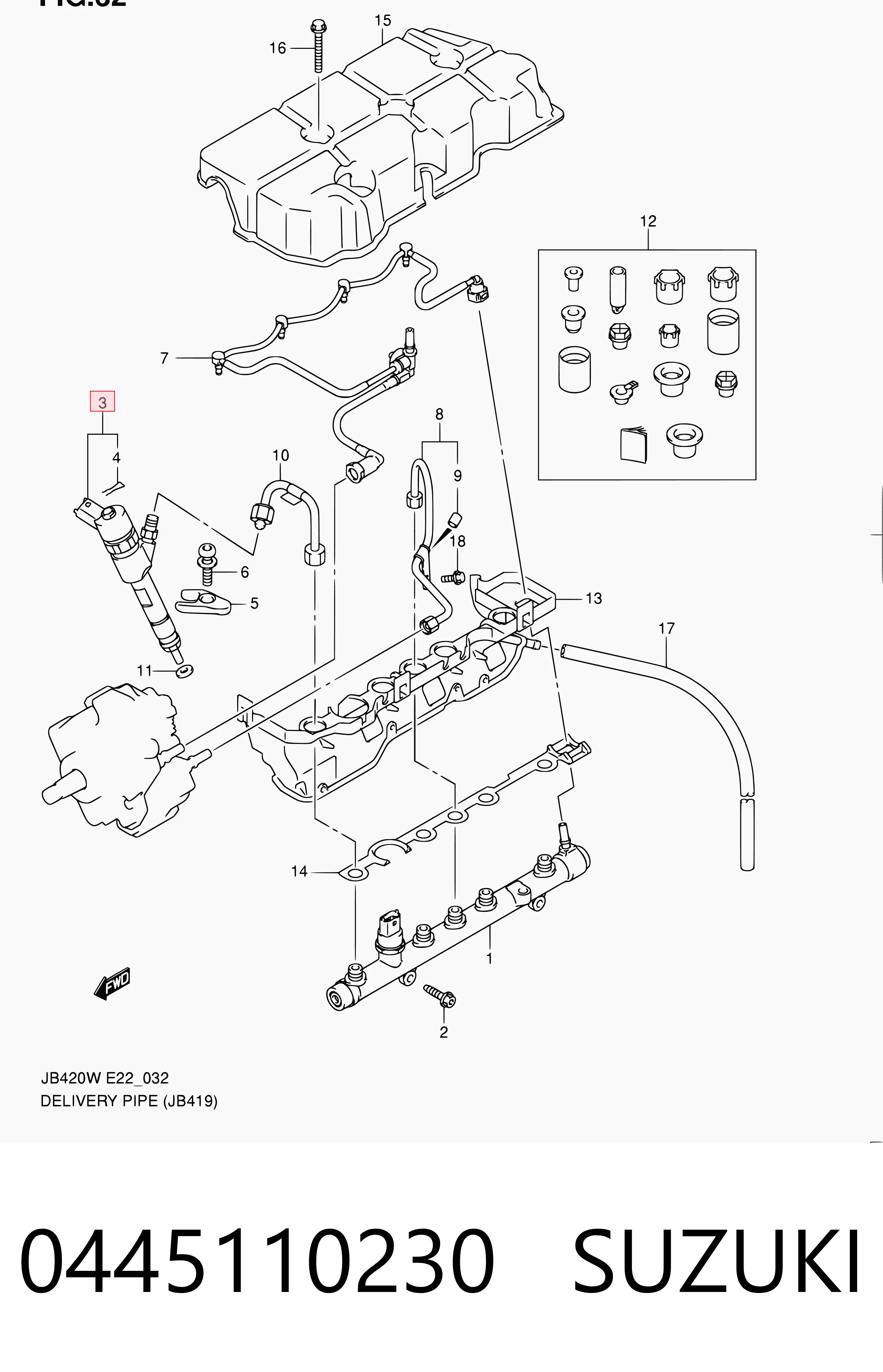  Injetor de injeção de combustível Suzuki Grand Vitara SUV (JB) (2005 - 2026) 