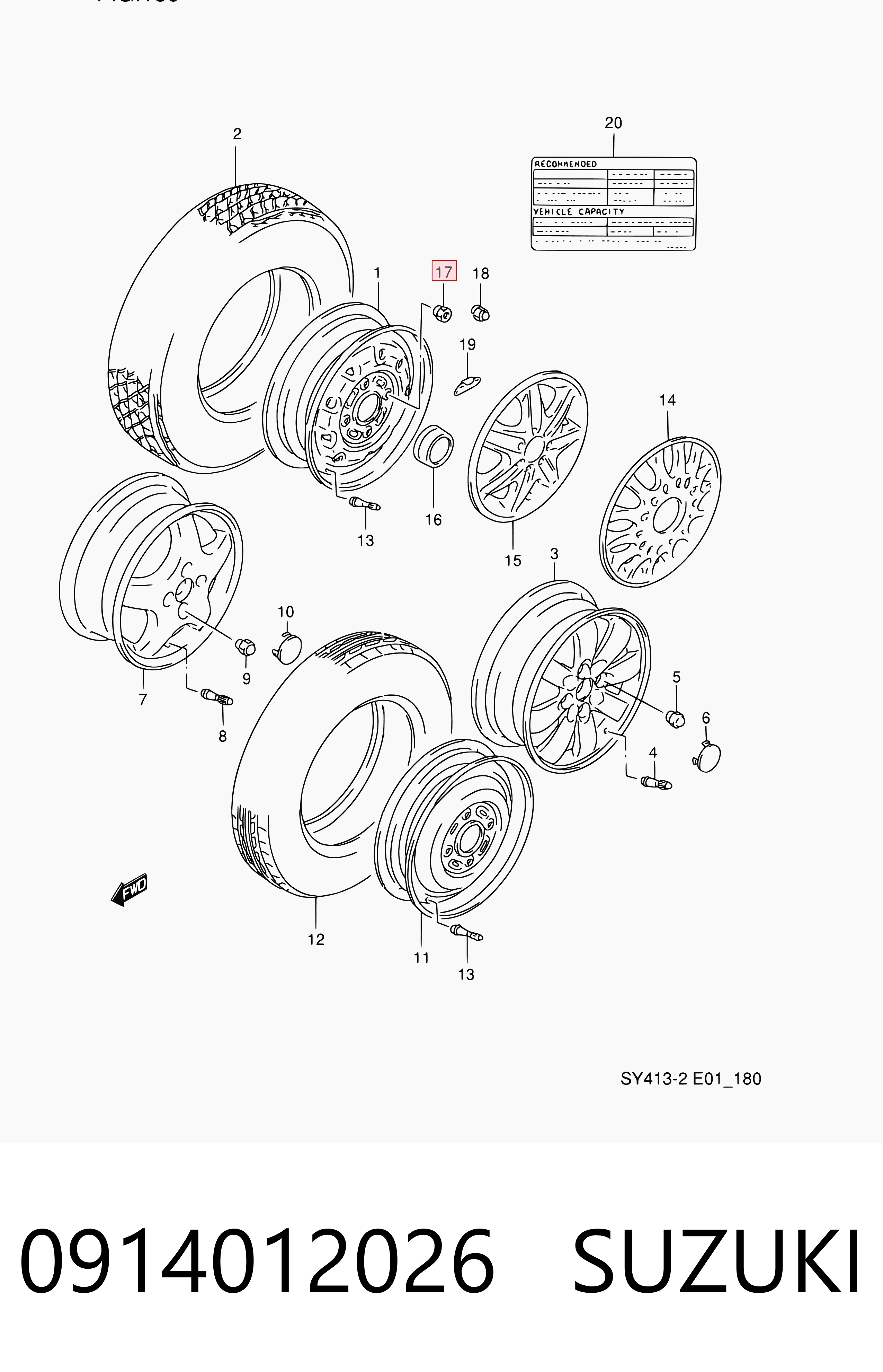 Porca de roda Suzuki Vitara preço, a partir de 1,56 USD