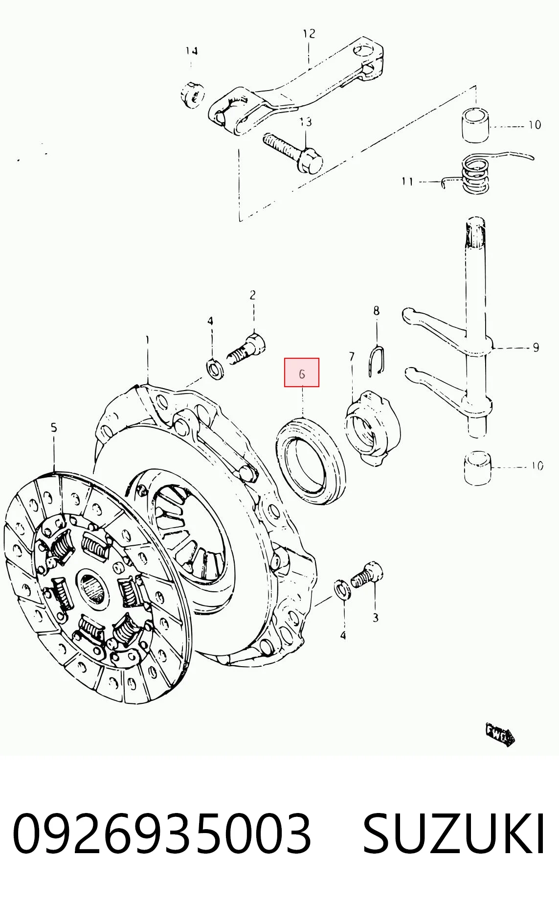 Rolamento de liberação de embraiagem Suzuki Alto II EC