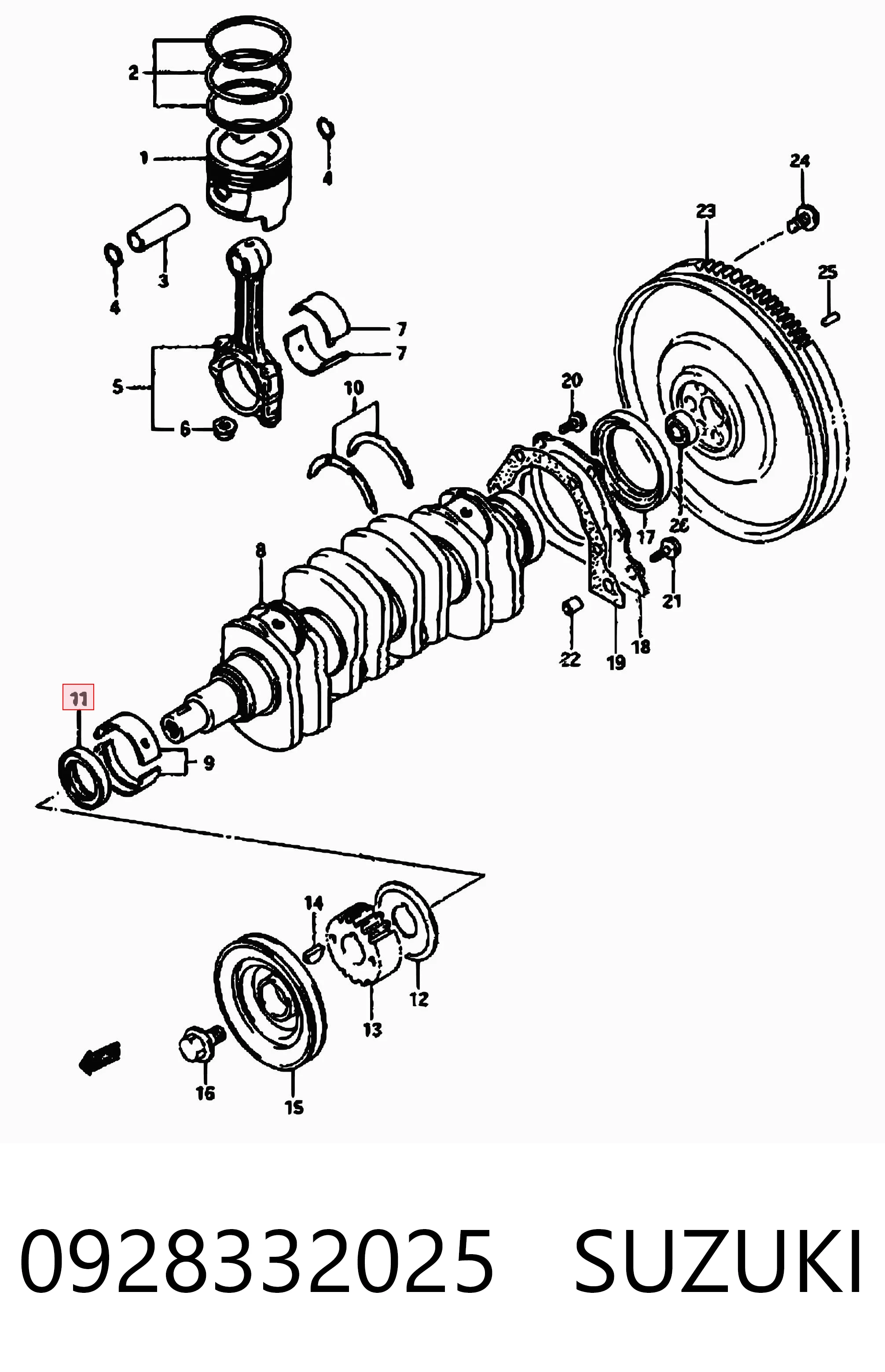 Vedação da árvore distribuidora de motor 0928332038 Subaru