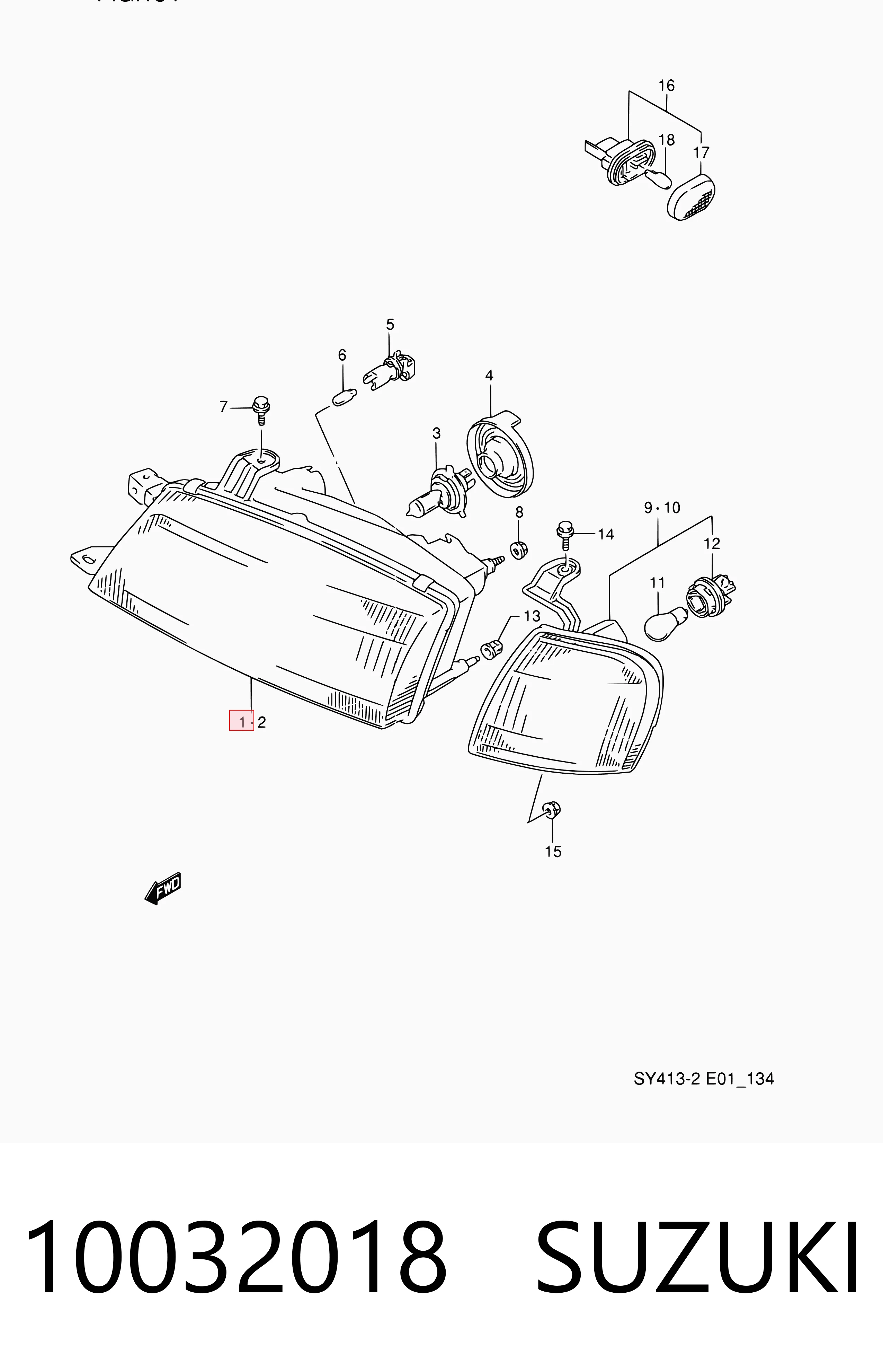 Luz direita Suzuki Baleno  EG